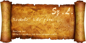 Szabó Lőrinc névjegykártya