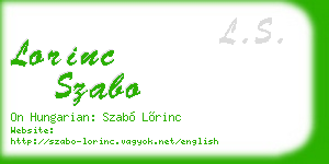 lorinc szabo business card